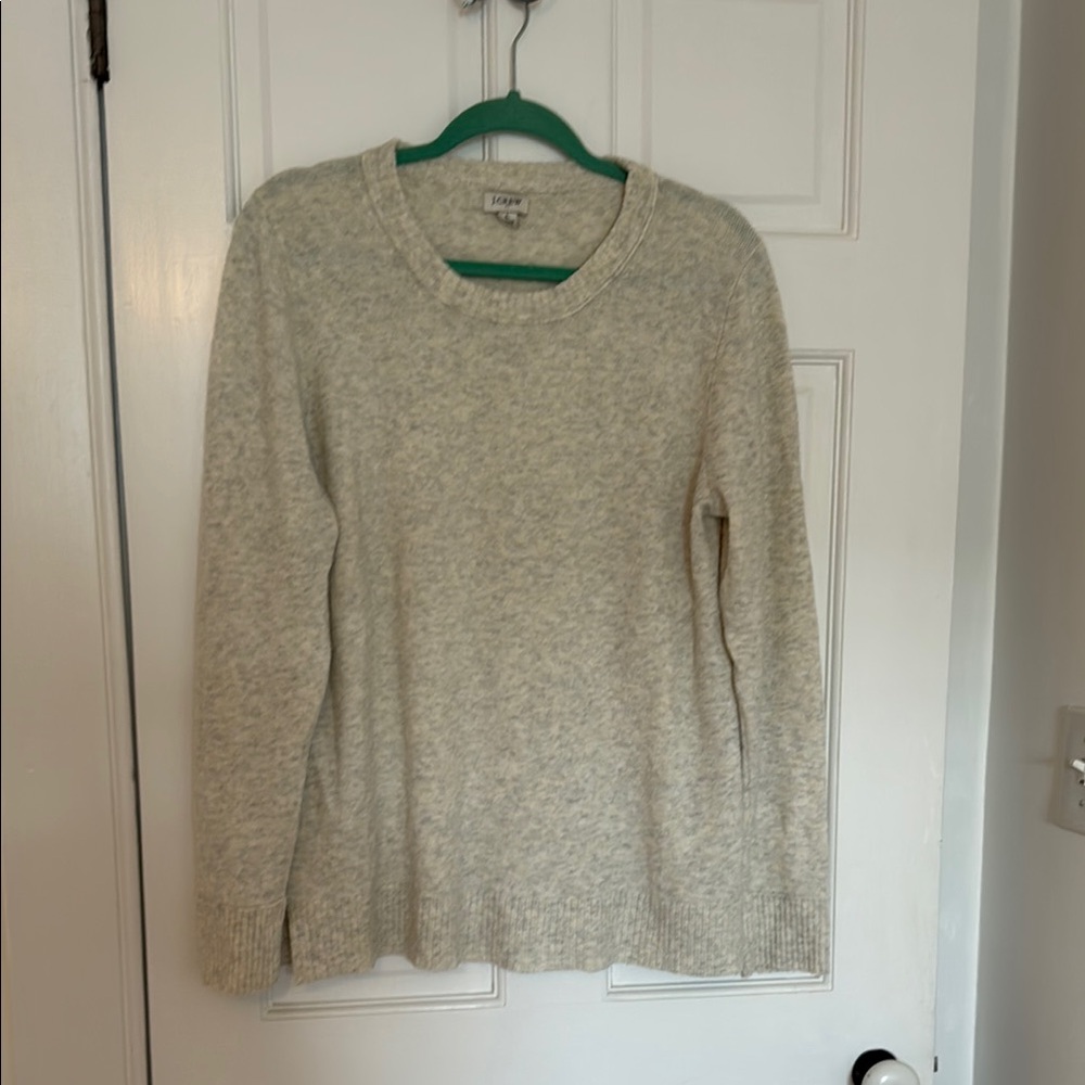 J. Crew Factory Cream Crew Neck Sweater Soft Knit